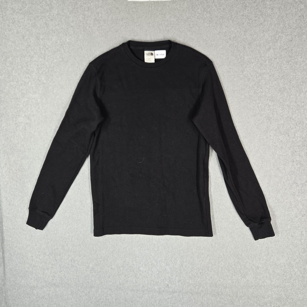 The North Face Men Shirt S Black Thermal Shirt Logo Long Sleeve